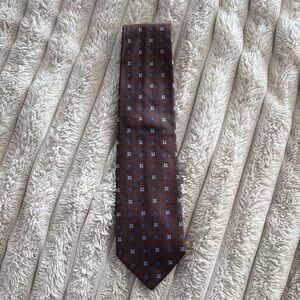 Faconnable Dark Brown Tie with Blue Accents